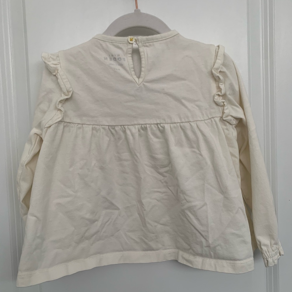 Mini Boden Cream Floral Embroidered Blouse, 4-5T - Picture 6 of 8